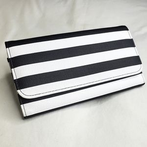 EUC Kut from the Kloth Black White Striped Slim Wallet